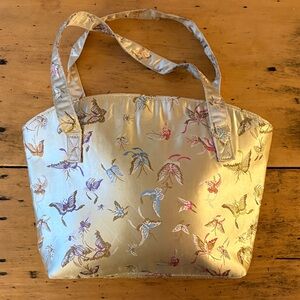 Y2K Satin Butterfly Print Gold Purse